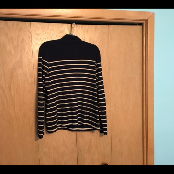 Navy and Cream Stripped Knit Blazer - Size XL - Picture 2 of 2